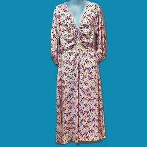 ANTHROPOLOGIE Traffic People Womens Dress Tie Front Size Small Geometric